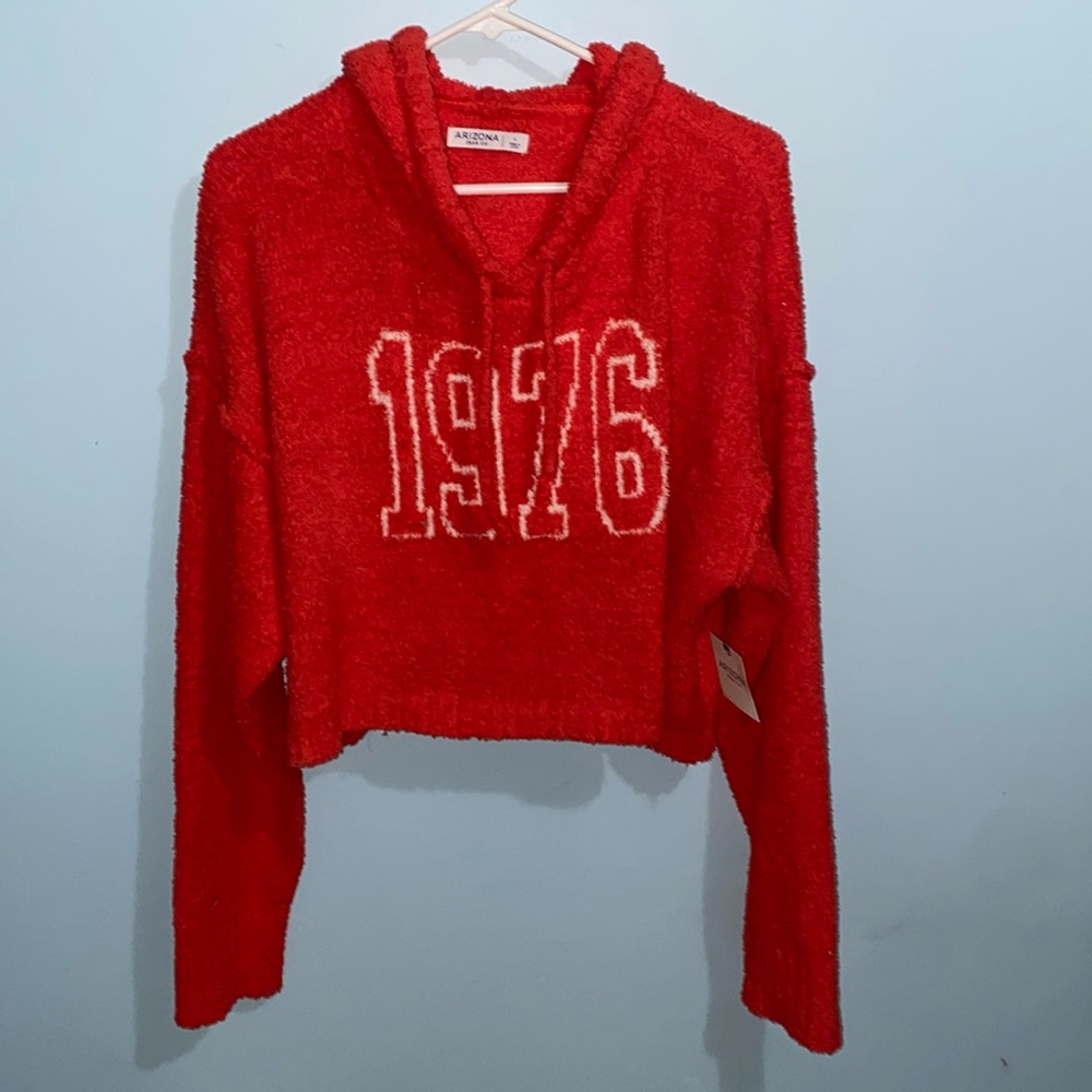 ARIZONA JEAN COMPANY CROPPED HOODIE SIZE L NWT